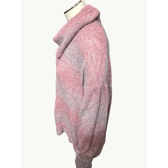 American Eagle Womens Cowl Neck Sweater Medium Pink & Gray - Picture 4 of 11